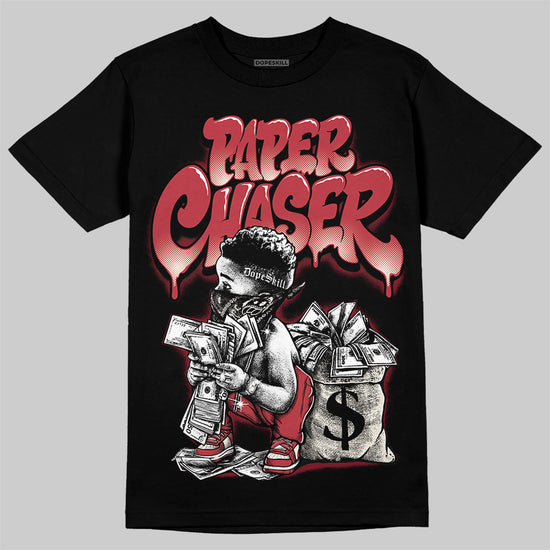 Jordan 4 “Sierra Red" DopeSkill T-Shirt Paper Chaser Boy Graphic Streetwear - Black