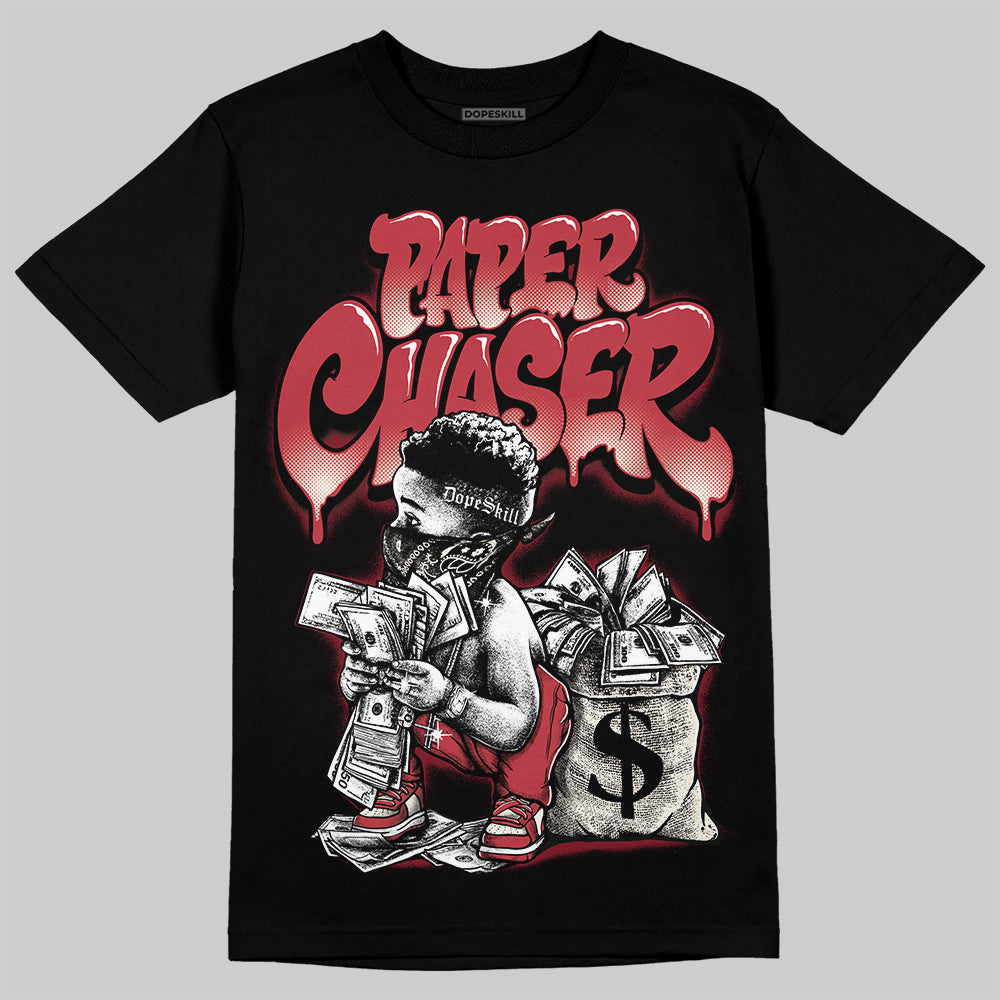 Jordan 4 “Sierra Red" DopeSkill T-Shirt Paper Chaser Boy Graphic Streetwear - Black