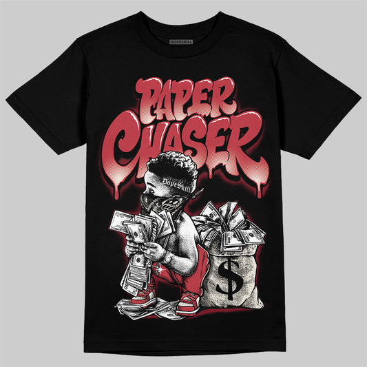 Jordan 4 “Sierra Red" DopeSkill T-Shirt Paper Chaser Boy Graphic Streetwear - Black