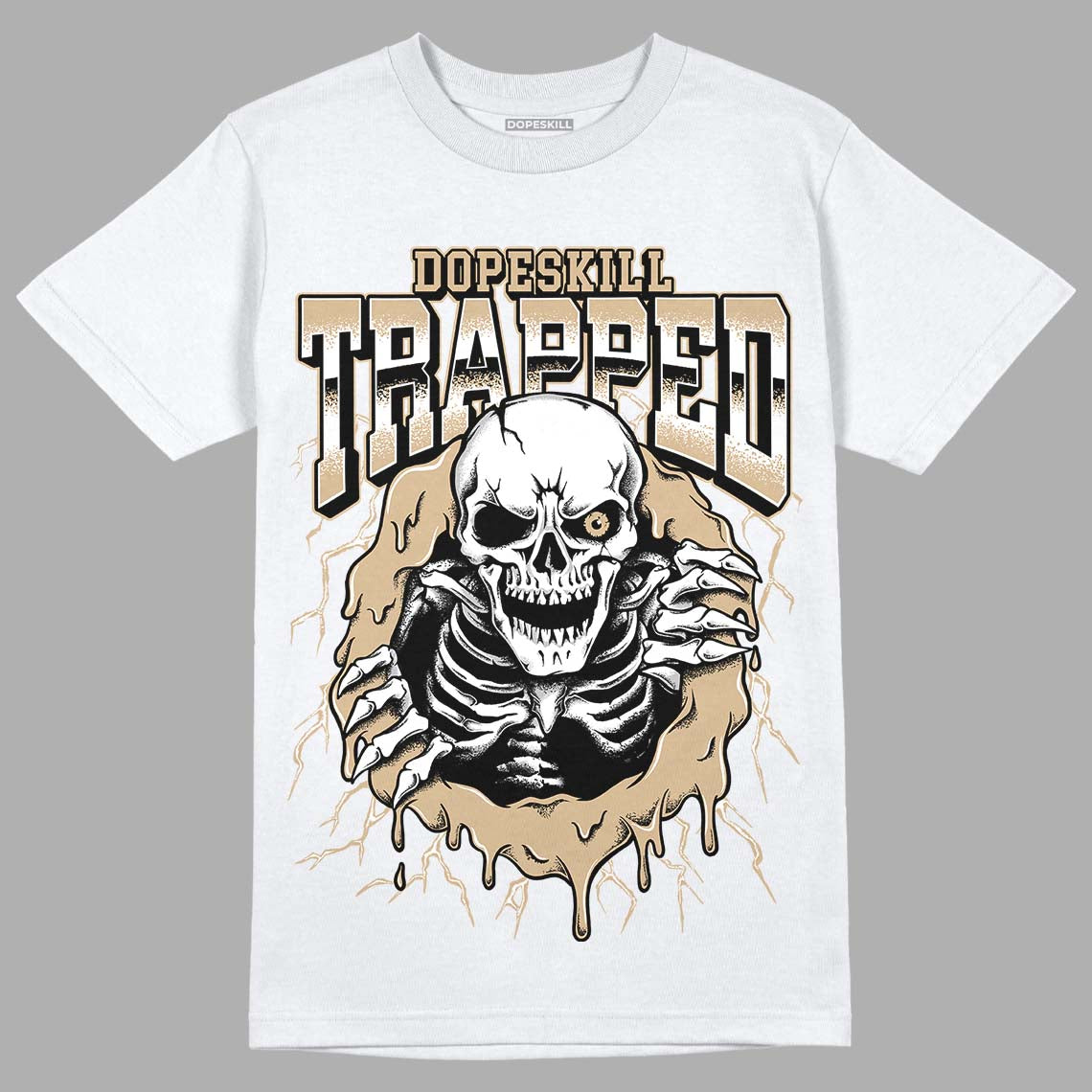 TAN Sneakers DopeSkill T-Shirt Trapped Halloween Graphic Streetwear - White