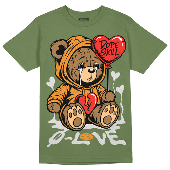 Jordan 5 "Olive" DopeSkill Olive T-Shirt Broken Bear Graphic Streetwear