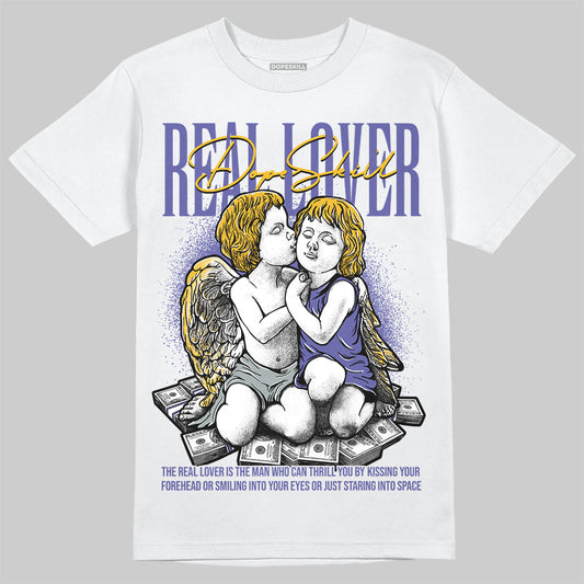 Jordan 4 Retro Lakers DopeSkill T-Shirt Real Lover Graphic Streetwear - White 