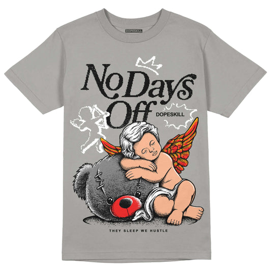 Grey Sneakers DopeSkill Grey T-shirt New No Days Off Graphic Streetwear