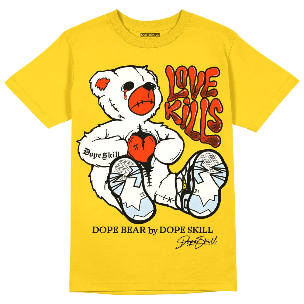 Jordan 6 “Yellow Ochre” DopeSkill Yellow T-shirt Love Kills Graphic Streetwear