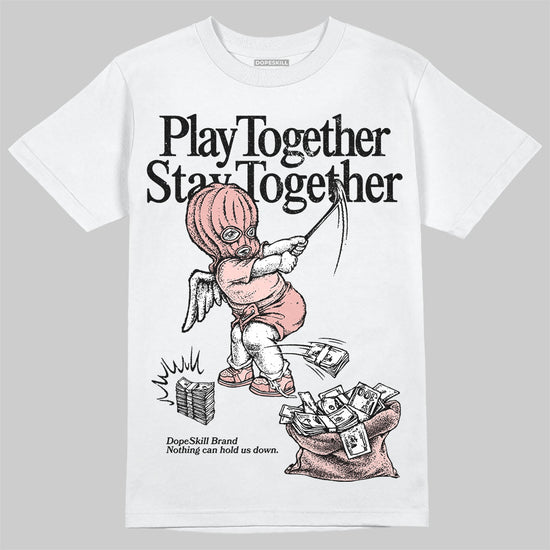 Lanvin Leather Curb Glitter Pale Pink DopeSkill T-Shirt Play together, Stay together Graphic Streetwear  - White