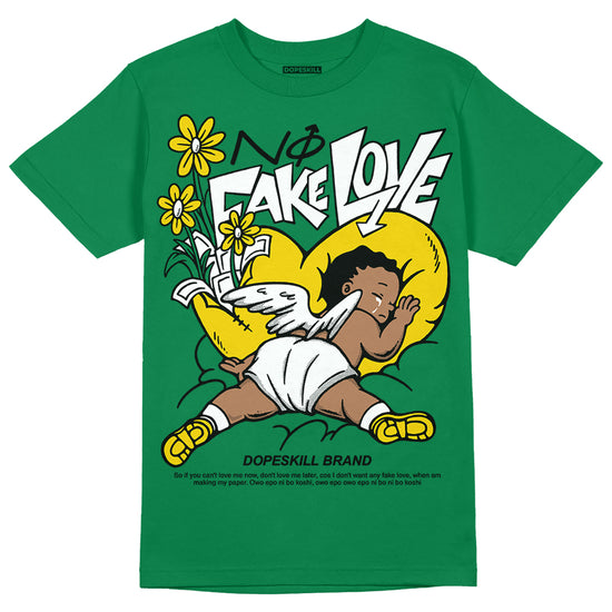 Jordan 5 “Lucky Green” DopeSkill Green T-Shirt No Fake Love Graphic Streetwear