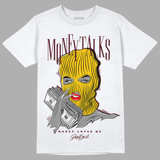 Dunk Yellow Bordeaux DopeSkill T-Shirt Money Talks Graphic Streetwear - White