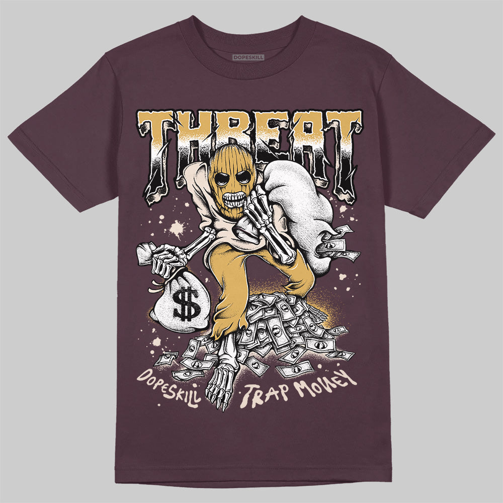 Adidas Samba OG Maroon Gold Metallic DopeSkill T-Shirt Threat Graphic Streetwear - Maroon