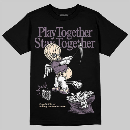 A Ma Maniére x Air Jordan 3 Black Violet Ore DopeSkill T-Shirt Play together, Stay together Graphic Streetwear - Black