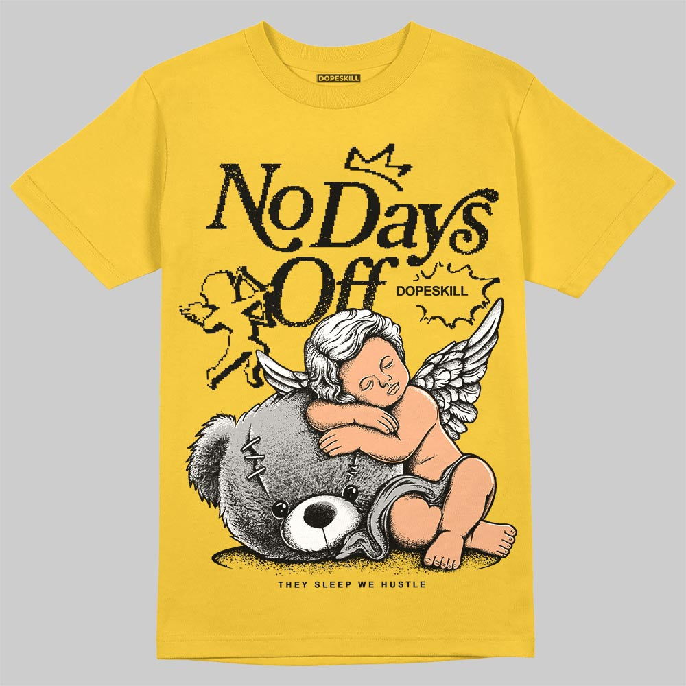 Jordan 5 'Tokyo' DopeSkill T-Shirt New No Days Off Graphic Streetwear - Gold