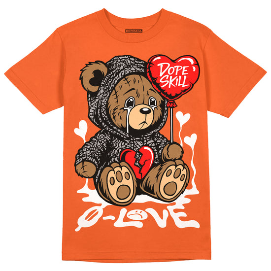 Jordan 3 Georgia Peach DopeSkill Orange T-Shirt Broken Bear Graphic Streetwear