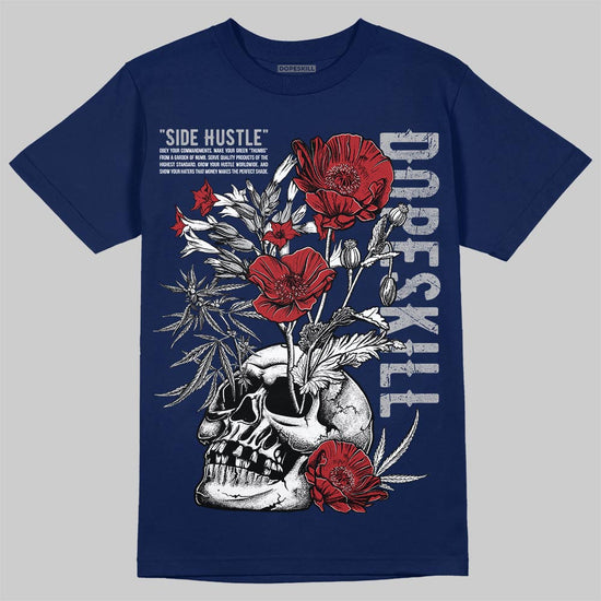 Jordan 12 Retro French Blue (2025) DopeSkill T-Shirt Side Hustle Graphic Streetwear - navy