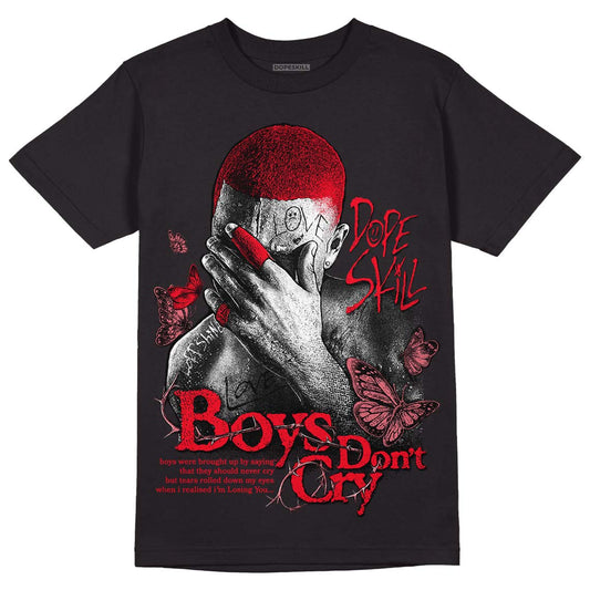 Jordan 4 Red Thunder DopeSkill T-Shirt Boys Don't Cry Graphic Streetwear - Black