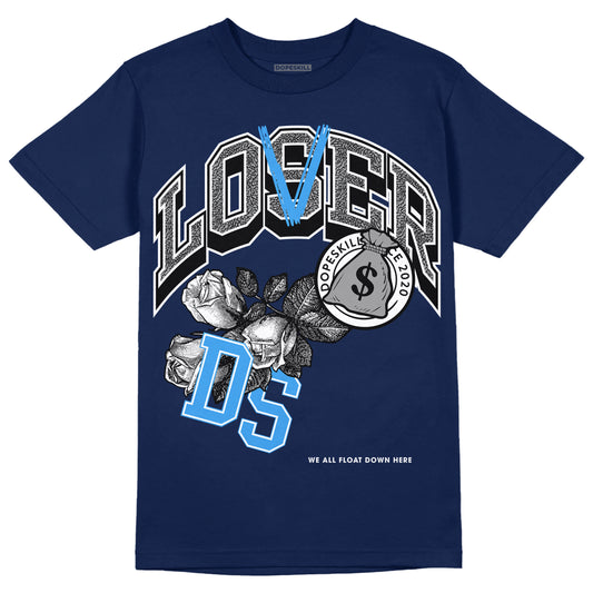 Midnight Navy 3s DopeSkill Navy T-shirt Loser Lover Graphic