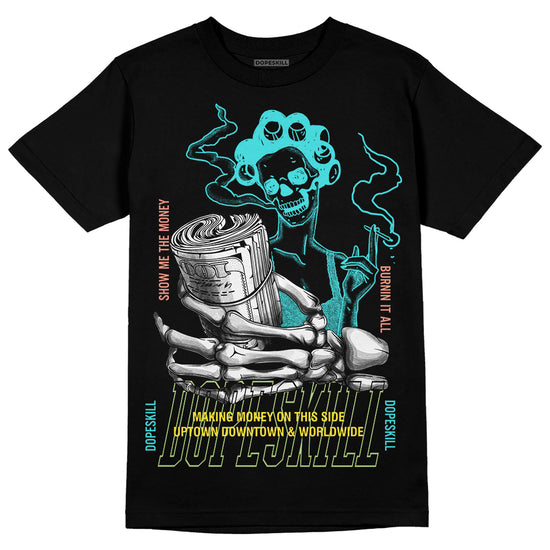 New Balance 9060 “Cyan Burst” DopeSkill T-Shirt Show Me The Money Graphic Streetwear - Black