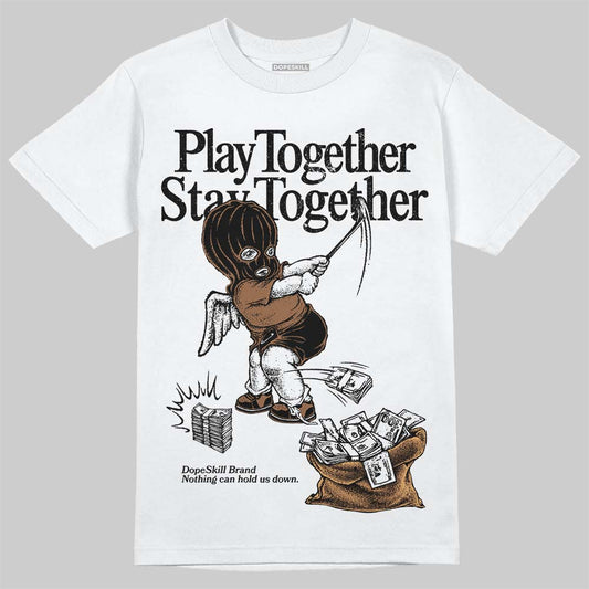 Jordan 1 High OG Black Metallic Gold DopeSkill T-Shirt Play together, Stay together Graphic Streetwear - WHite 