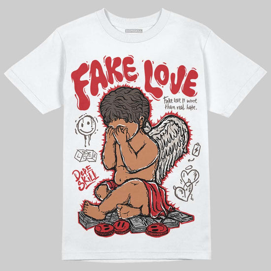 Adidas Samba OG Cloud White Better Scarlet Supplier Colour DopeSkill T-Shirt False Love Graphic Streetwear - White