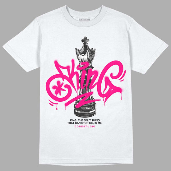 Jordan 1 Low GS “Fierce Pink” Dopeskill T-Shirt King Chess Graphic Streetwear - White