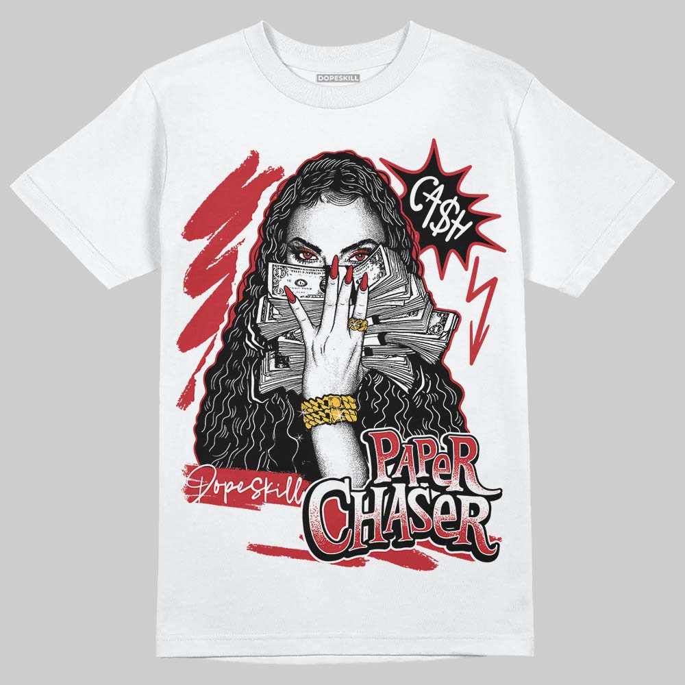 Jordan 5 Retro Fire Red Black Tongue (2025) DopeSkill T-Shirt NPC Graphic Streetwear - White