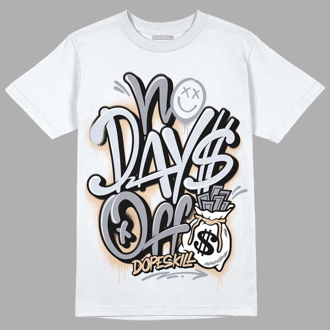 Jordan 4 Retro Frozen Moments DopeSkill T-Shirt No Days Off Graphic Streetwear - White 