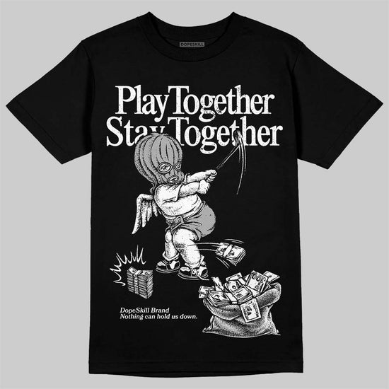 Jordan 4 “White Thunder” DopeSkill T-Shirt Play together, Stay together Graphic Streetwear - Black