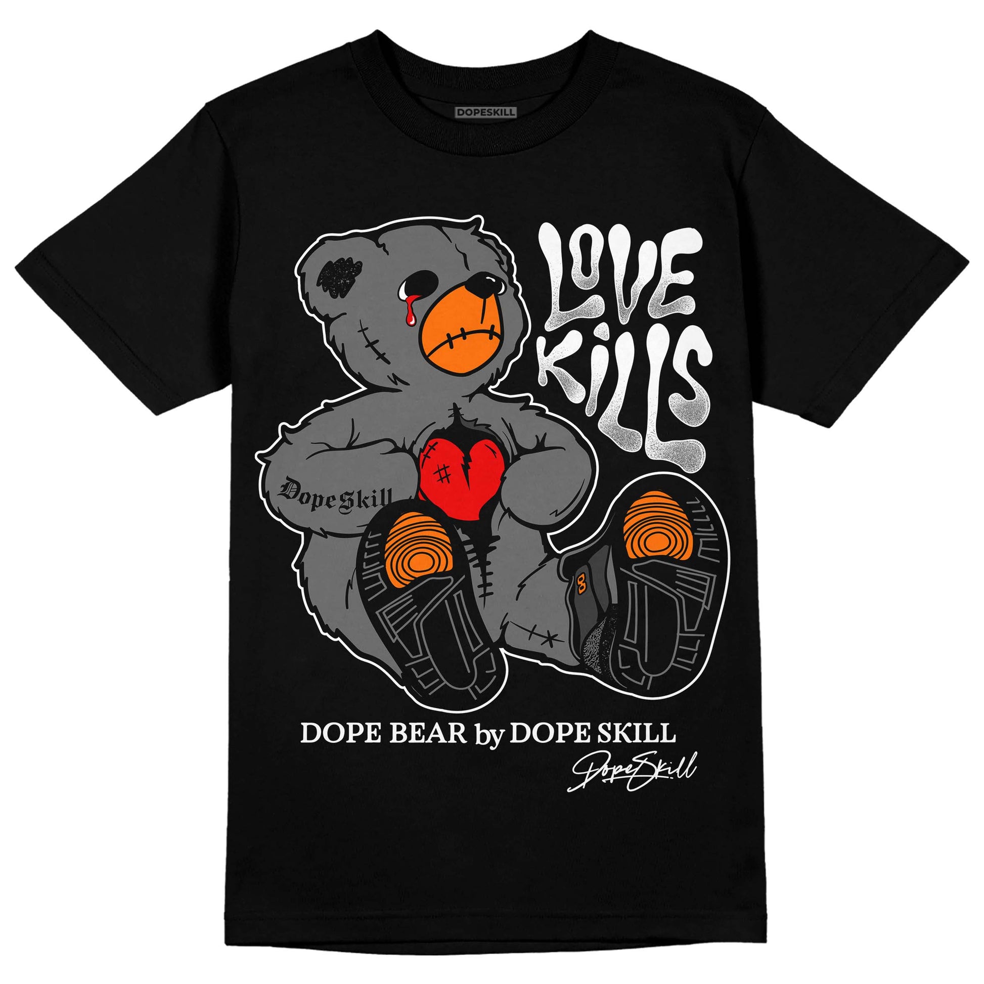 Jordan 3 Retro 'Fear Pack' DopeSkill T-Shirt Love Kills Graphic Streetwear - Black