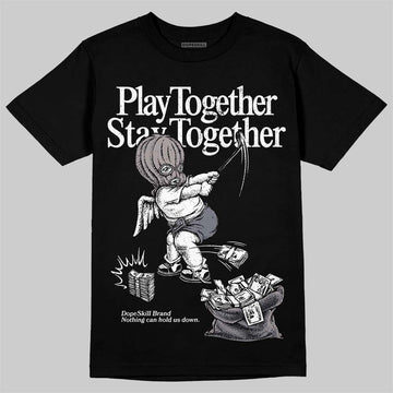 Lanvin Curb Sneakers White Anthracite DopeSkill T-Shirt Play together, Stay together Graphic Streetwear - Black