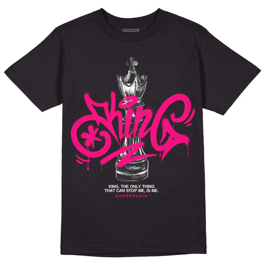 Jordan 1 Low GS “Fierce Pink” Dopeskill T-Shirt King Chess Graphic Streetwear - Black