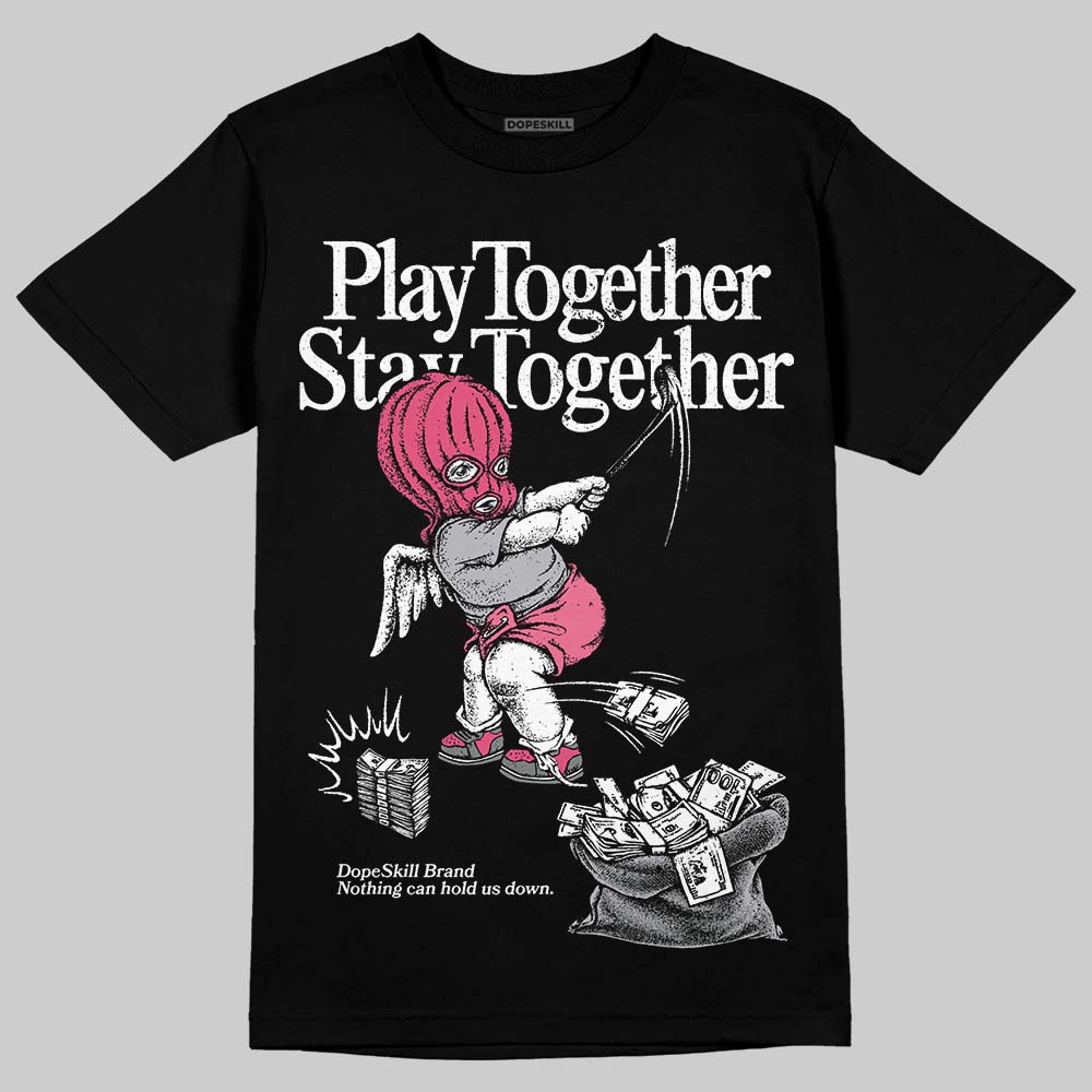 ASICS Gel Kayano 14 Pink Glo DopeSkill T-Shirt Play together, Stay together Graphic Streetwear - Black