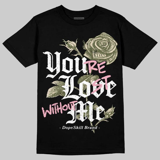 SB Dunk Low Pro x Arts-Rec Skateshop Rust Pink and Rough Green DopeSkill T-Shirt You’re Lost Without Me Graphic Streetwear - black