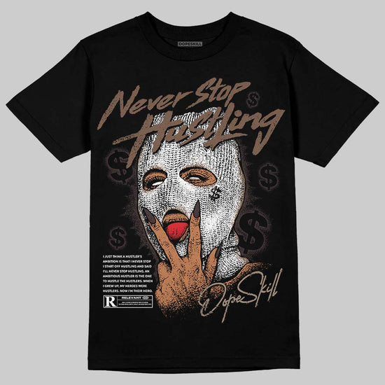 SoleFly x Air Jordan 12 Retro SP 'Cafecito/Baroque Brown' DopeSkill T-Shirt Never Stop Hustling Graphic Streetwear - Black