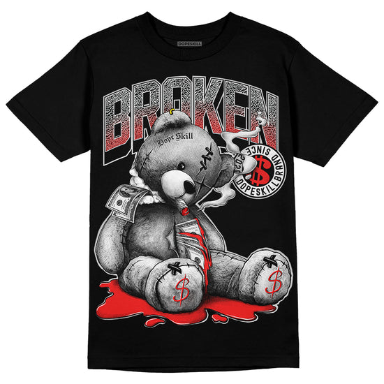 Jordan Spizike Low Bred DopeSkill T-Shirt Sick Bear Graphic Streetwear - Black