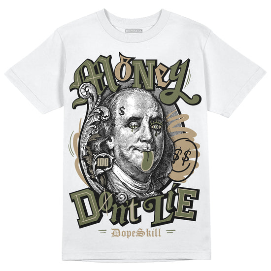 Air Max 90 Ballistic Neutral Olive DopeSkill T-Shirt Money Don't Lie Graphic Streetwear - White