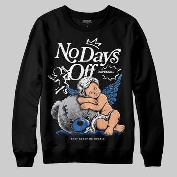 Jordan 12 “Blueberry” DopeSkill Sweatshirt New No Days Off Graphic Streetwear - Black