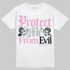 Jordan 4 WMNS “Orchid” DopeSkill T-Shirt Protect Me From Evil Graphic Streetwear - White