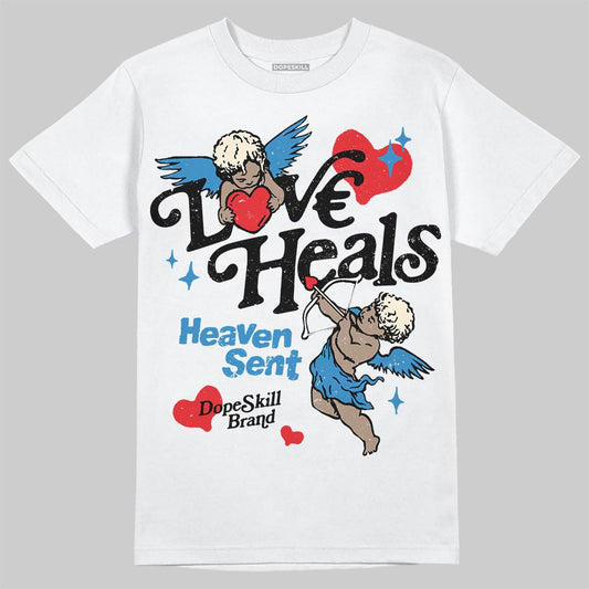 Jordan 3 Retro OG Rare Air DopeSkill T-Shirt New Love Heals Graphic Streetwear - White 