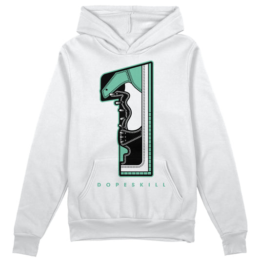 Jordan 1 High OG Green Glow DopeSkill Hoodie Sweatshirt No.1 Graphic Streetwear - White