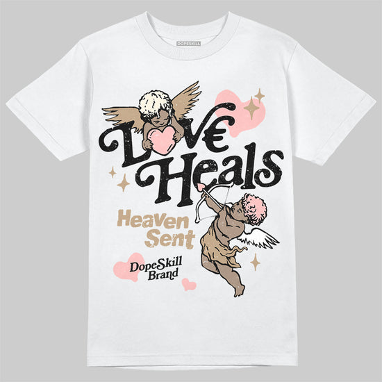 Nike Air Force 1 Low Canvas “Linen” DopeSkill T-Shirt New Love Heals Graphic Streetwear - WHite