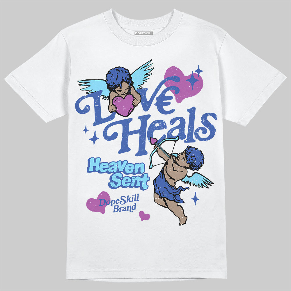 Dunk Low Argon DopeSkill T-Shirt New Love Heals Graphic Streetwear - White