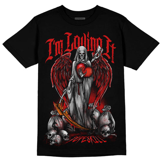 Jordan 3 Retro Fire Red DopeSkill T-Shirt New I'm Loving It Graphic Streetwear - Black