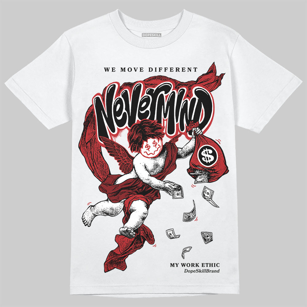 Jordan 12 Retro Flu Game (2025) DopeSkill T-Shirt Nevermind Graphic Streetwear - White