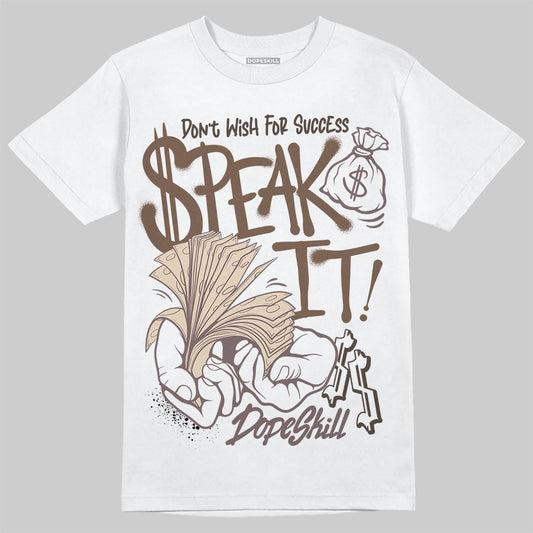 A Ma Maniére x Air Jordan 4 “Dark Mocha” DopeSkill T-Shirt Speak It Graphic Streetwear - White