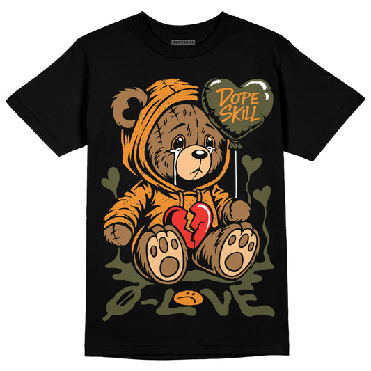 Jordan 5 "Olive" DopeSkill T-Shirt Broken Bear Graphic Streetwear - Black