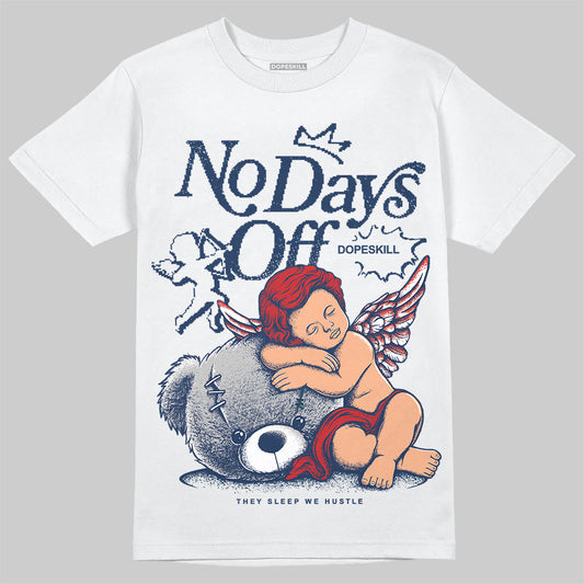 Jordan 4 SB “Summit White/Navy” DopeSkill T-Shirt New No Days Off Graphic Streetwear - White