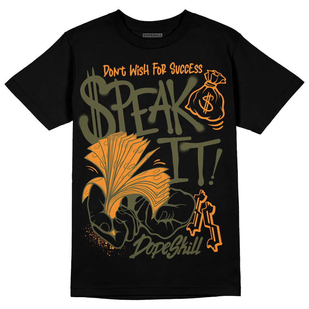 Jordan 5 "Olive" DopeSkill T-Shirt Speak It Graphic Streetwear - Black