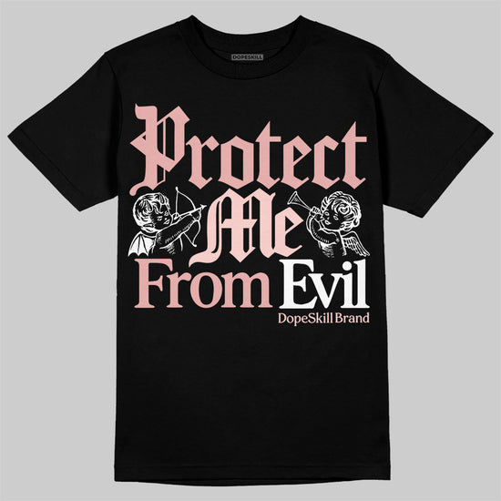 Lanvin Leather Curb Glitter Pale Pink DopeSkill T-Shirt Protect Me From Evil Graphic Streetwear  - Black