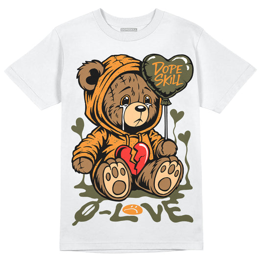 Jordan 5 "Olive" DopeSkill T-Shirt Broken Bear Graphic Streetwear - White