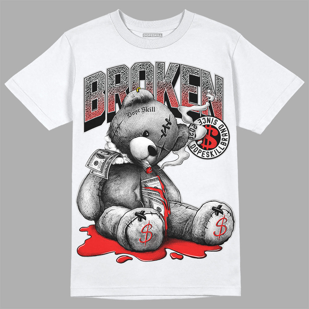 Jordan Spizike Low Bred DopeSkill T-Shirt Sick Bear Graphic Streetwear - White 