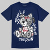 Jordan 12 Retro French Blue (2025) DopeSkill T-Shirt Smile Through The Pain Graphic Streetwear - Navy
