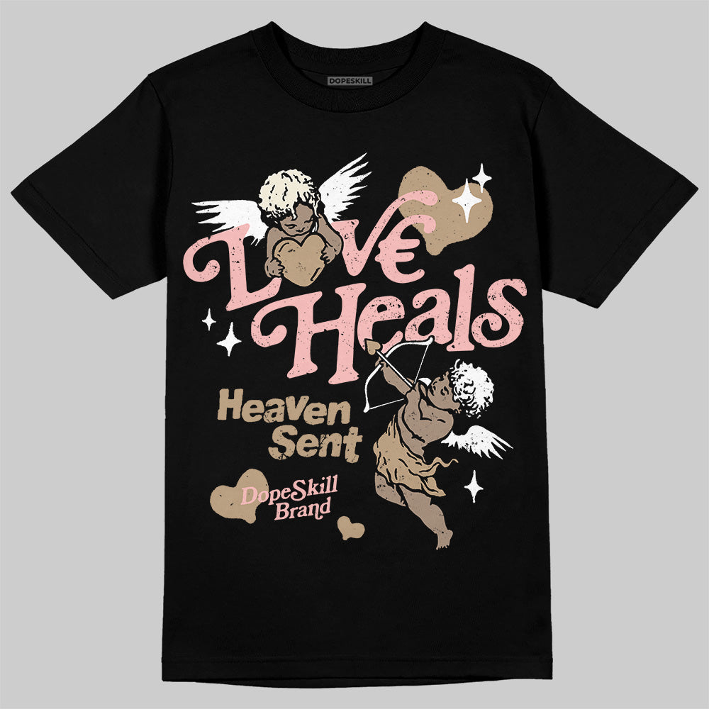 Nike Air Force 1 Low Canvas “Linen” DopeSkill T-Shirt New Love Heals Graphic Streetwear - Black